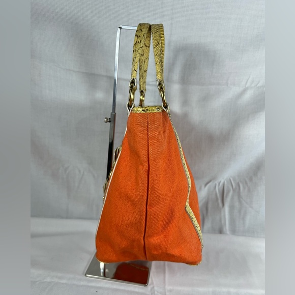 Dolce & Gabbana Snakeskin and canvas tote VGUC - Picture 3 of 15